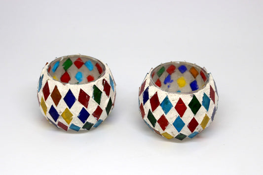 Mosaic Candle Holder Set