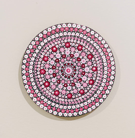 Red and Pink Mandala Wall Art